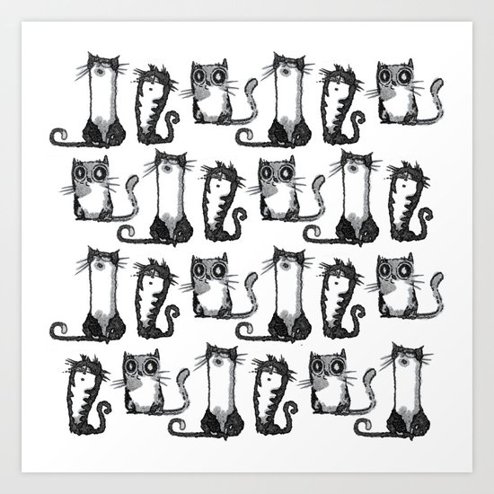 Black cats Art Print