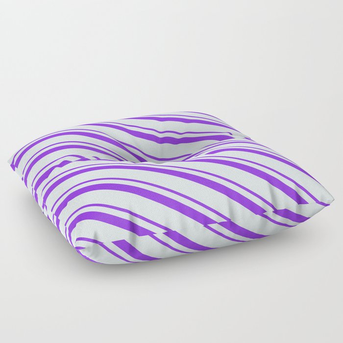 Purple & Light Cyan Colored Lines/Stripes Pattern Floor Pillow