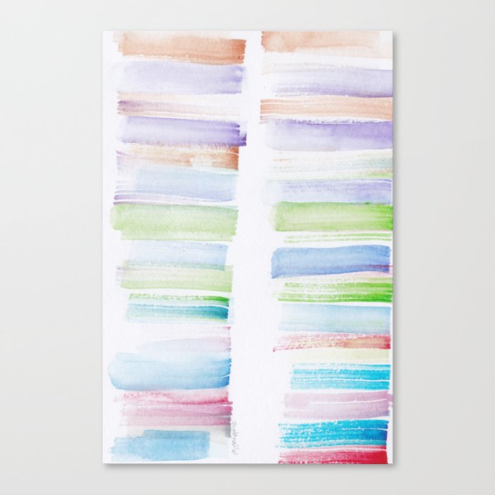 23  | 181101 Watercolour Palette Abstract Art | Lines | Stripes | Canvas Print