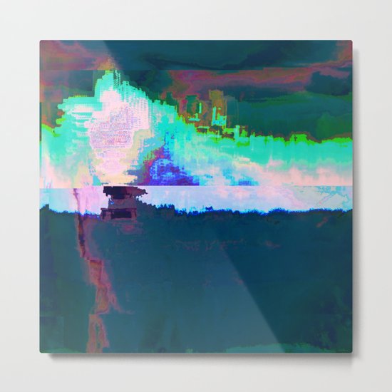 18-23-46 (Skyline Cloud Glitch) Metal Print