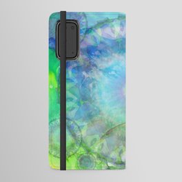 Windswept - Blue and Green Abstract Mandala Art Android Wallet Case