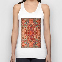 N260 - Bohemian Orange Floral Traditional Moroccan Style Tank Top