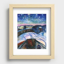 Edvard Munch - Starry Night Recessed Framed Print