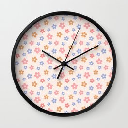 Colourful Floral Pattern Wall Clock