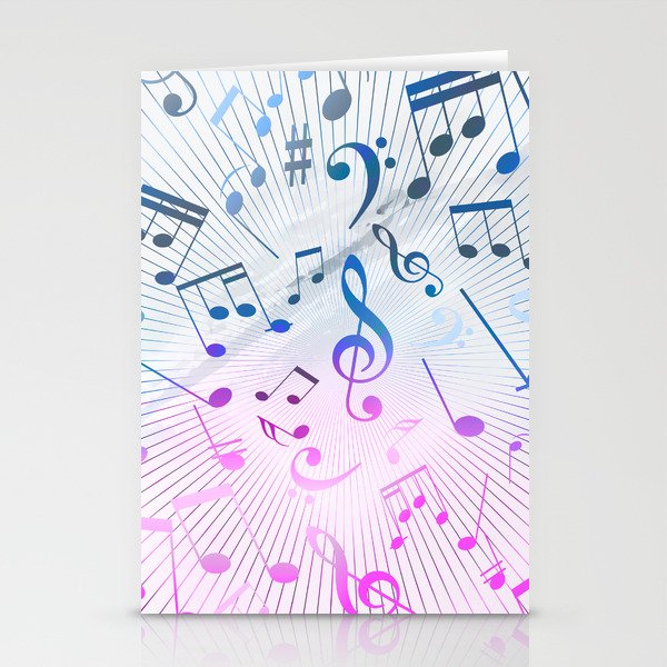 Musical Notes Stationery Cards by Kamelia_12 Society6