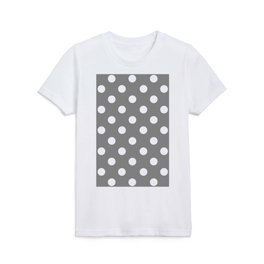 POLKA DOT DESIGN (WHITE-GREY) Kids T Shirt
