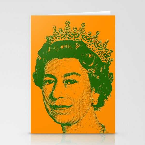 Queen Elizabeth Orange and Green Stationery Cards