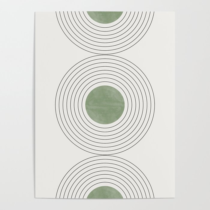 Fresh Pattern, Green Circle Poster
