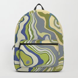 pastel gray and teal blue colored marble Backpack