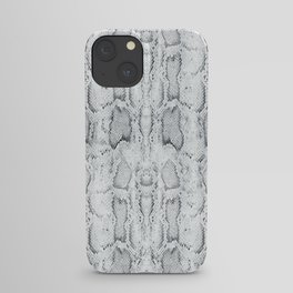 Black White Snake Skin Print iPhone Case