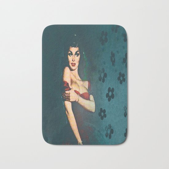 Flower In A Smoky Room Bath Mat