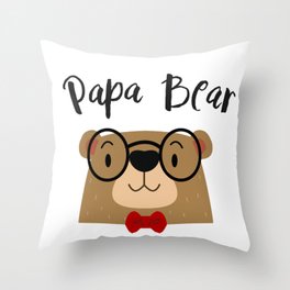 Family Bear Papa Throw Pillow