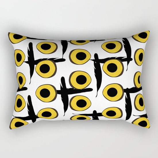 Snowy Owl Eyes Feathers Pattern Rectangular Pillow