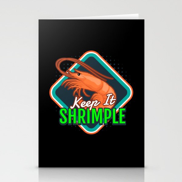 Keep It Shrimple Shrimps Seafood Stationery Cards