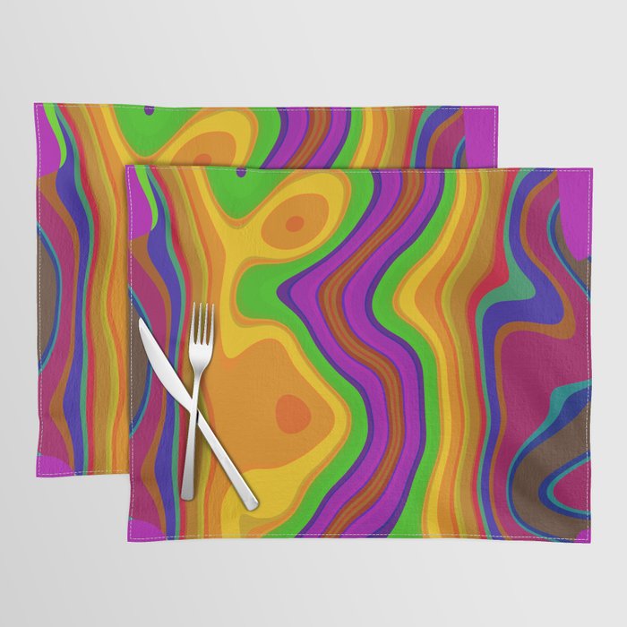 Colorful fluid vertical lines Placemat