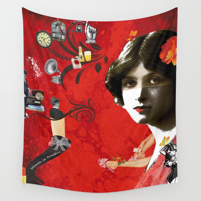 Woman in trouble Wall Tapestry