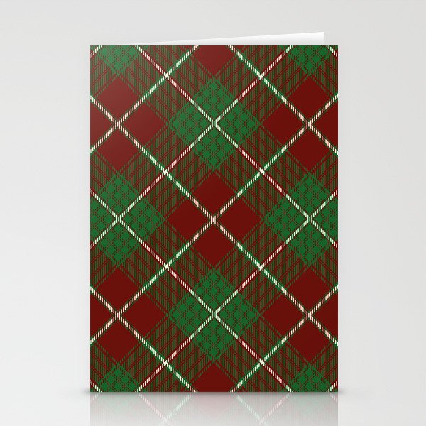 Red and Green Square Pattern Stationery Cards