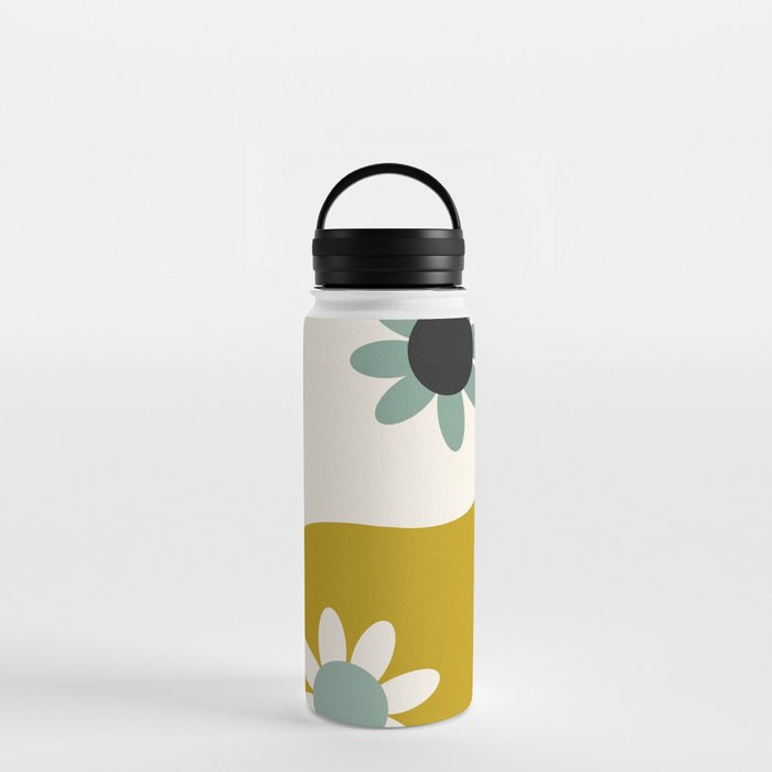 Pastel Floral Yin Yang Stainless Steel Water Bottle