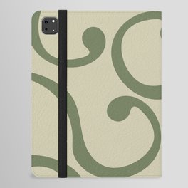  Reto Abstract Curvy lines pattern - Axolotl and Dark Vanilla iPad Folio Case