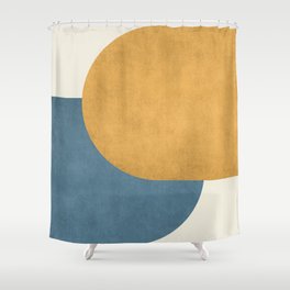 Halfmoon Colorblock - Gold Blue Shower Curtain