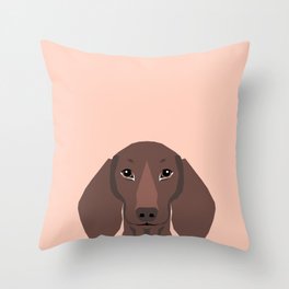 Remy - Daschund hipster dog, doxie, weiner dog, wiener dog,  Throw Pillow