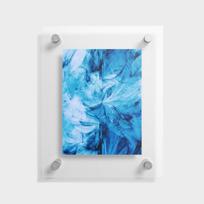 Arctic Split Abstract Blue Ice Marble Artwork  Floating Acrylic Print