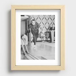 President Richard Nixon Bowling At The White House Recessed Framed Print