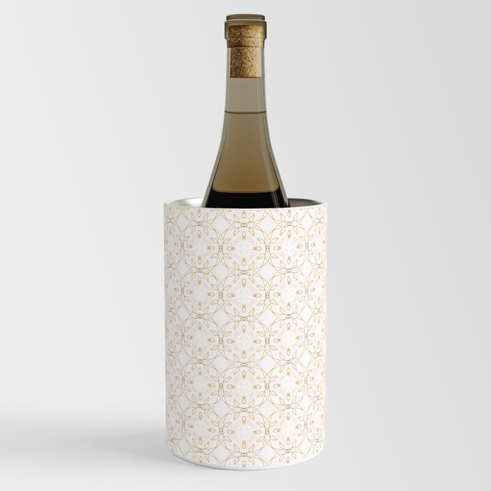 Modern elegant abstract geometrical pink gold pattern Wine Chiller