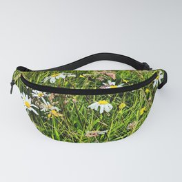 Scottish Highlands Summer Wild Flowers with Dew Drops in I Art Fanny Pack