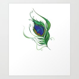 Artistic Peacock Feather Lord Krishna Art Print By Equanimousone