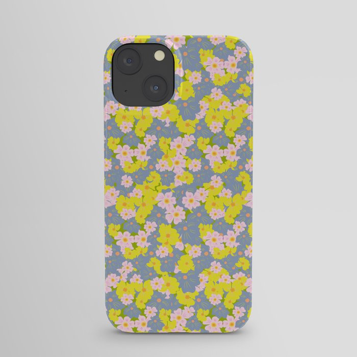 Pastel Spring Flowers Mini Green iPhone Case