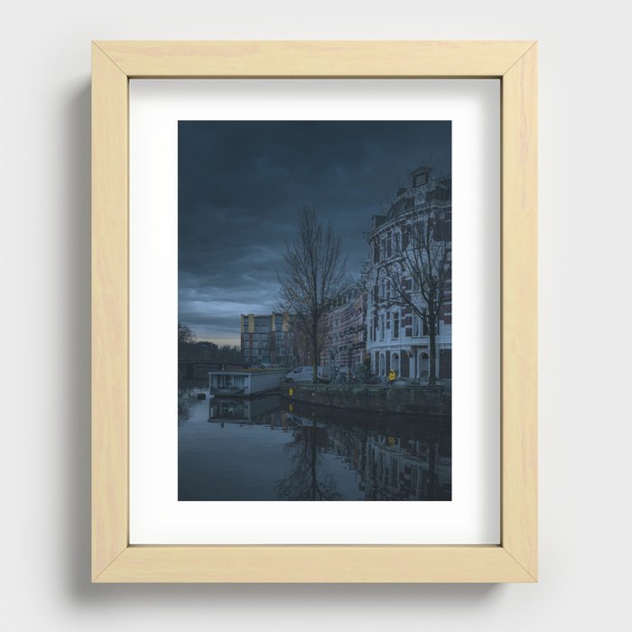 Dutch Architecture In Amsterdam Picture | City Houses In Holland Art Print | Europe Travel Photography Art Print Recessed Framed Print