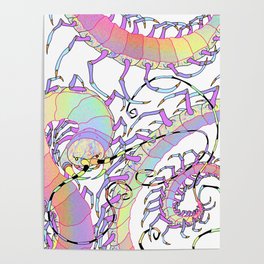 Centipede Pastel Rainbow Glitter Poster | Glitter, Zoology, Invertebrate, Arthropod, Arthropodology, Bugs, Carwashsoap, Cute, Kawaii, Drawing 