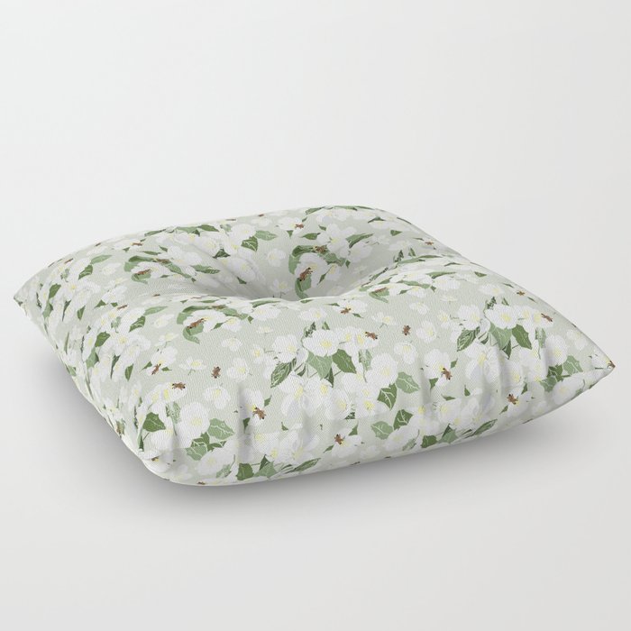 Bees and Blossoms Floor Pillow