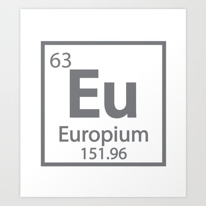 Europium - European Science Periodic Table Art Print