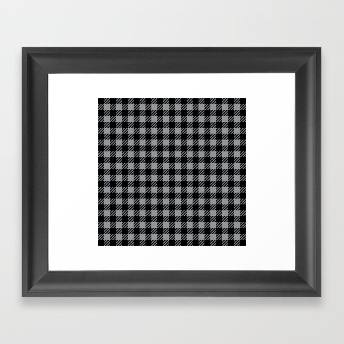 Steely Gray - check Framed Art Print