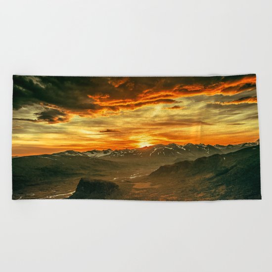 Mountains Ablaze Beach Towel