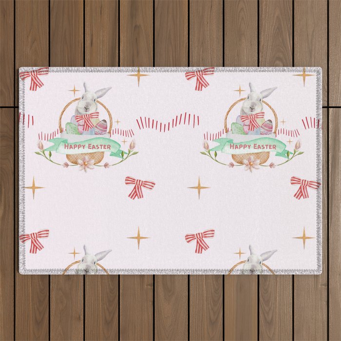 Happy Easter Bunny Collection Outdoor Rug
