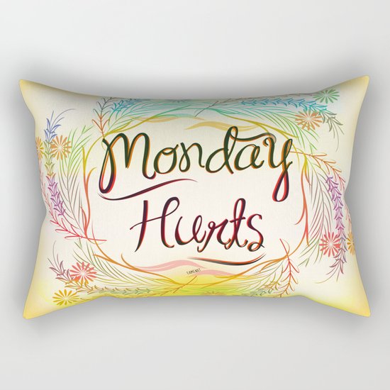 Monday Hurts Rectangular Pillow