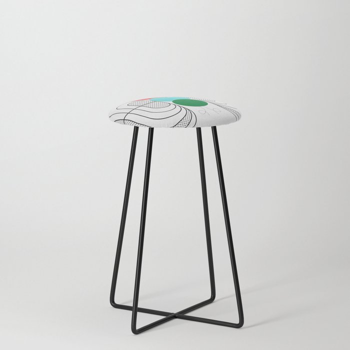 Black and white and colorful minimalist butterfly art. Counter Stool