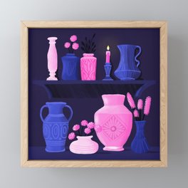 Collections on a Shelf Framed Mini Art Print