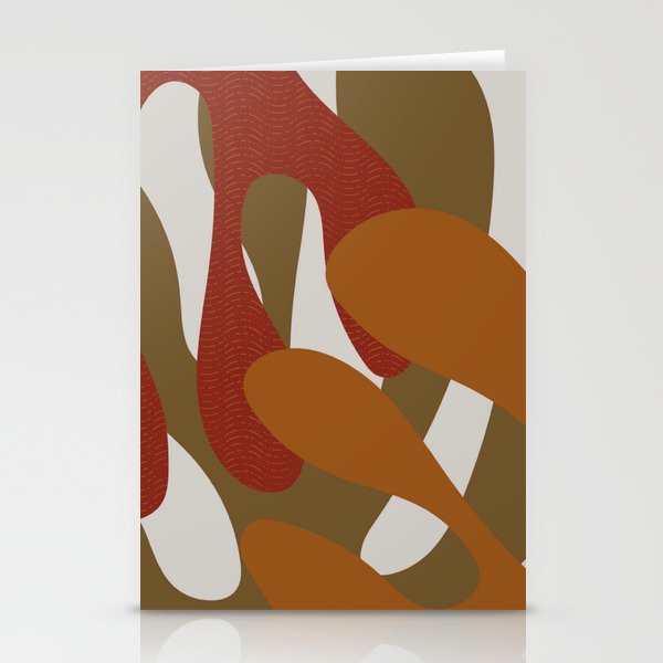 New Growth red brown olive shapes Stationery Cards