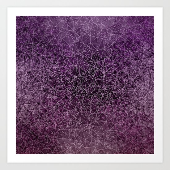 Mesh polygonal purple and pink Art Print
