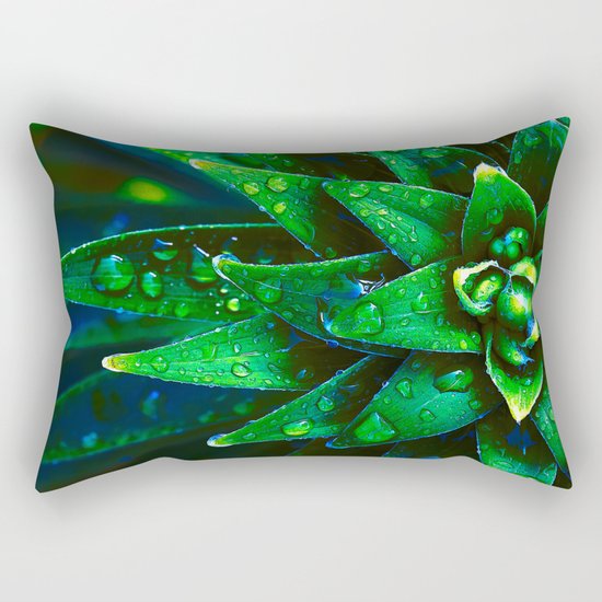 Morning Dew On Plant Rectangular Pillow