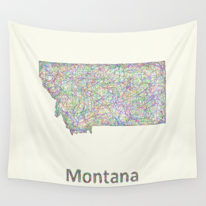 Montana map Wall Tapestry