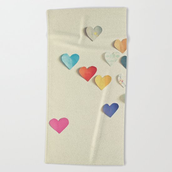 Paper Hearts Beach Towel
