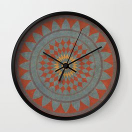 Maroon I Wall Clock | Accessories, Mandala, Digital, Gray, Illustration, Graphicdesign, Grey, Art, Modern, Vector 