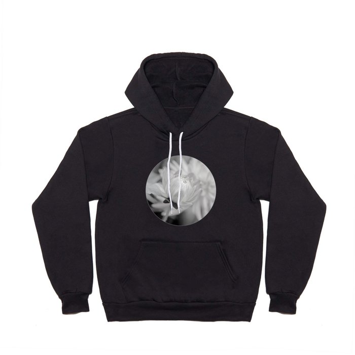 Silver Grey Dahlia in Black And White Hoody