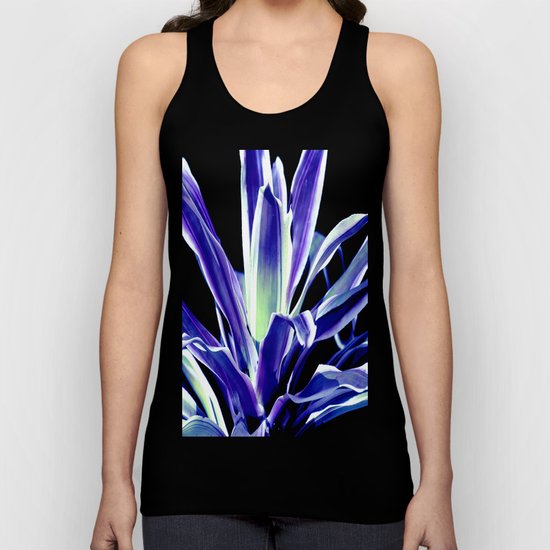 Indigo Blue Flower Unisex Tank Top