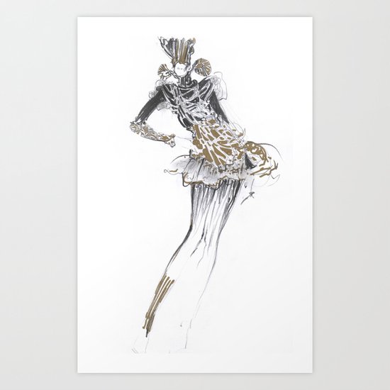 Fashion sketches in pencil Art Print